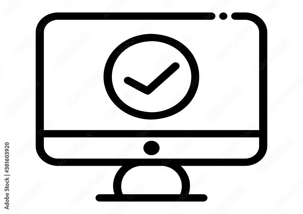 Computer Approve checkmark in the shield Icon, vector illustration. Computer Approve checkmark in the shield Icon, vector illustration.