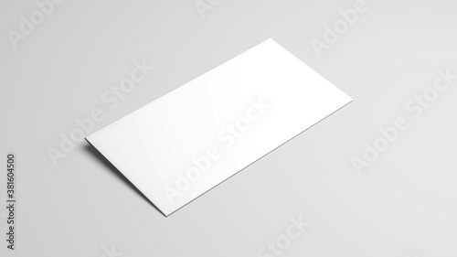 Blank white stationery on white background.