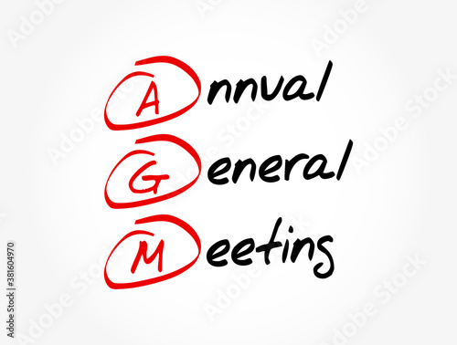 AGM - Annual General Meeting acronym, business concept background