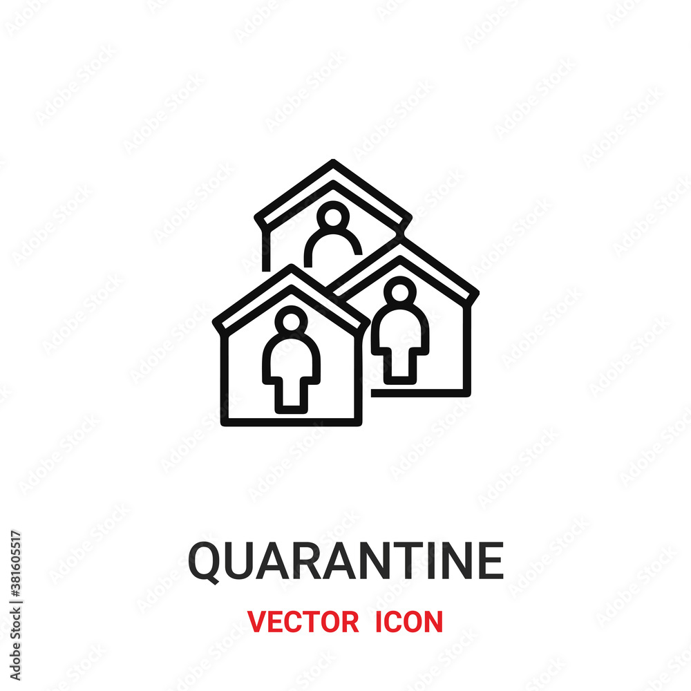 quarantine icon vector symbol. stay home symbol icon vector for your design. Modern outline icon for your website and mobile app design.