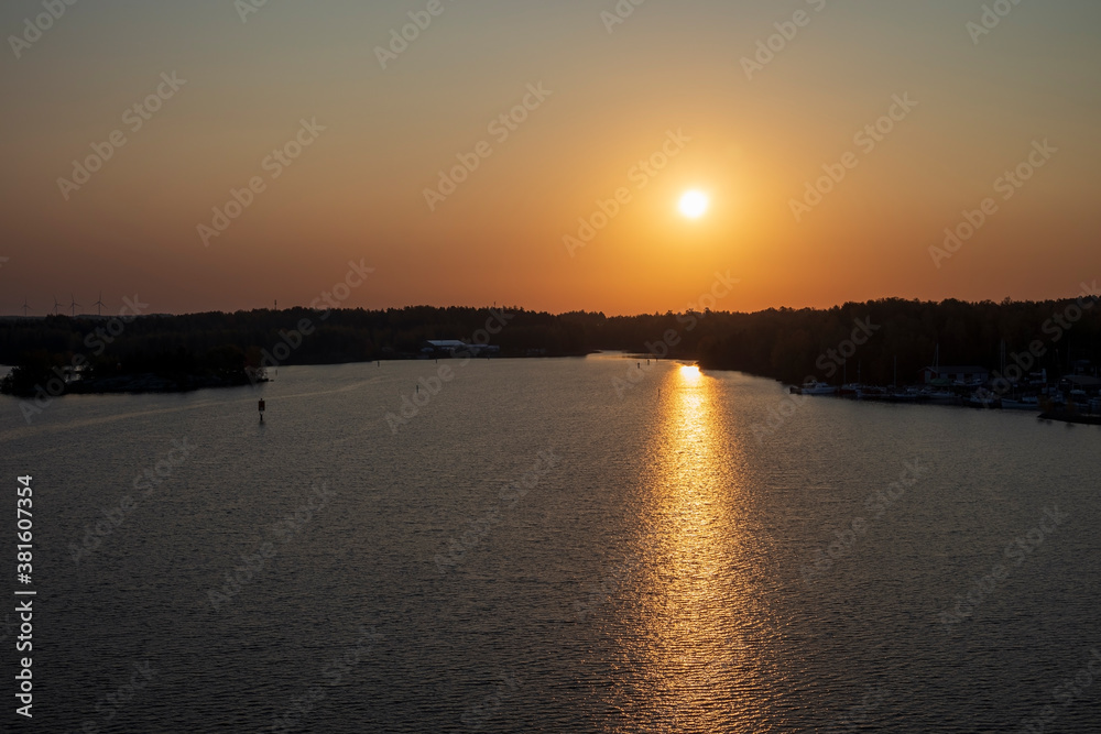 colourful sunrise in Lappeenranta, Finland