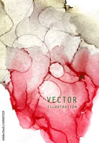 Alcohol ink vector texture. Fluid ink abstract background.