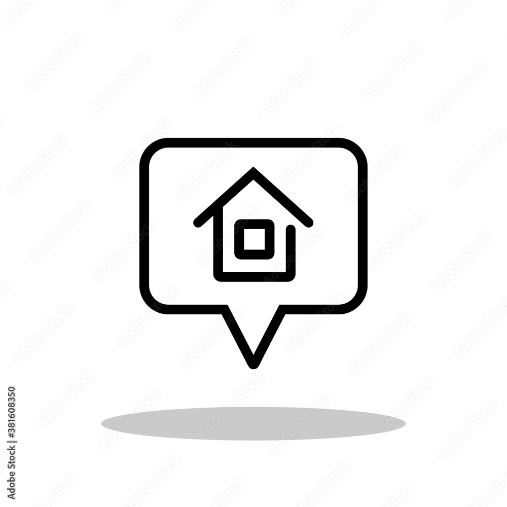 Map pointer with house icon in trendy flat style. Home pin symbol for your web site design, logo, app, UI Vector EPS 10. Map pointer with house icon in trendy flat style. Home pin symbol for your web site design, logo, app, UI Vector EPS 10.