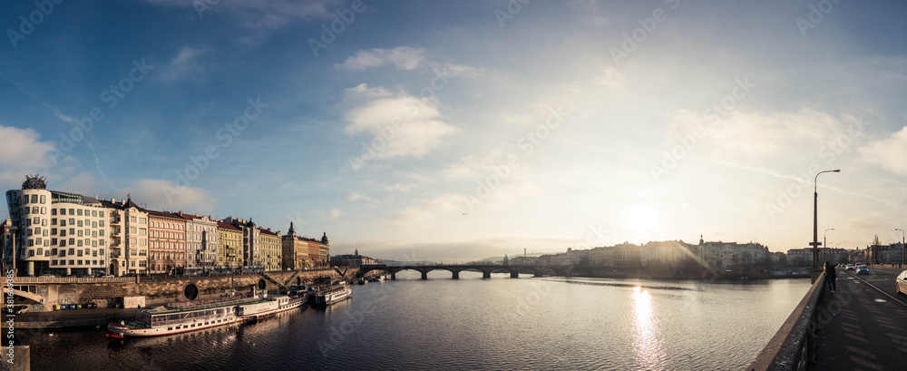 Naklejka premium prague panoramic view on vltava