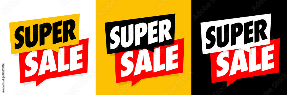 Naklejka premium Super sale on speech bubble
