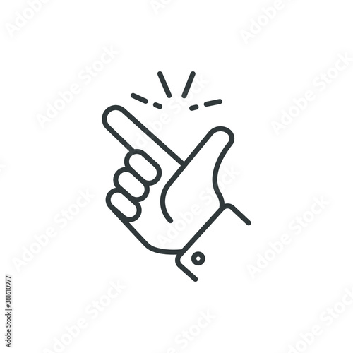 easy icon, finger snapping line sign - vector illustration eps10