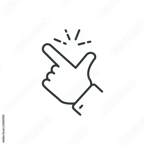 easy icon, finger snapping line sign - vector illustration eps10