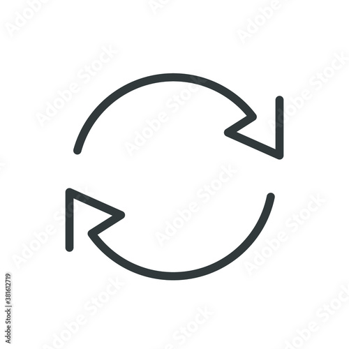 exchange trade icon, return or swap, swap cycle, thin line web symbol on white background - vector illustration eps10 photo
