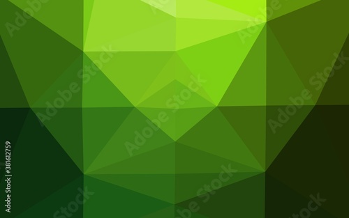 Light Green vector triangle mosaic texture. A completely new color illustration in a vague style. Brand new style for your business design.