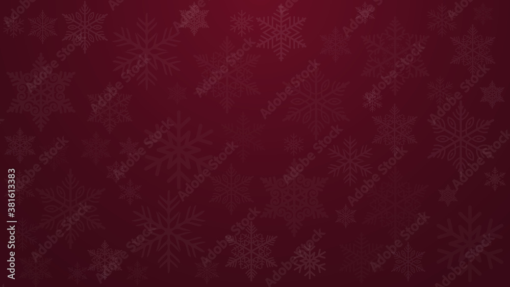 Christmas background of snowflakes , vector illustration .