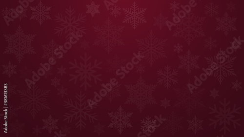Christmas background of snowflakes , vector illustration .