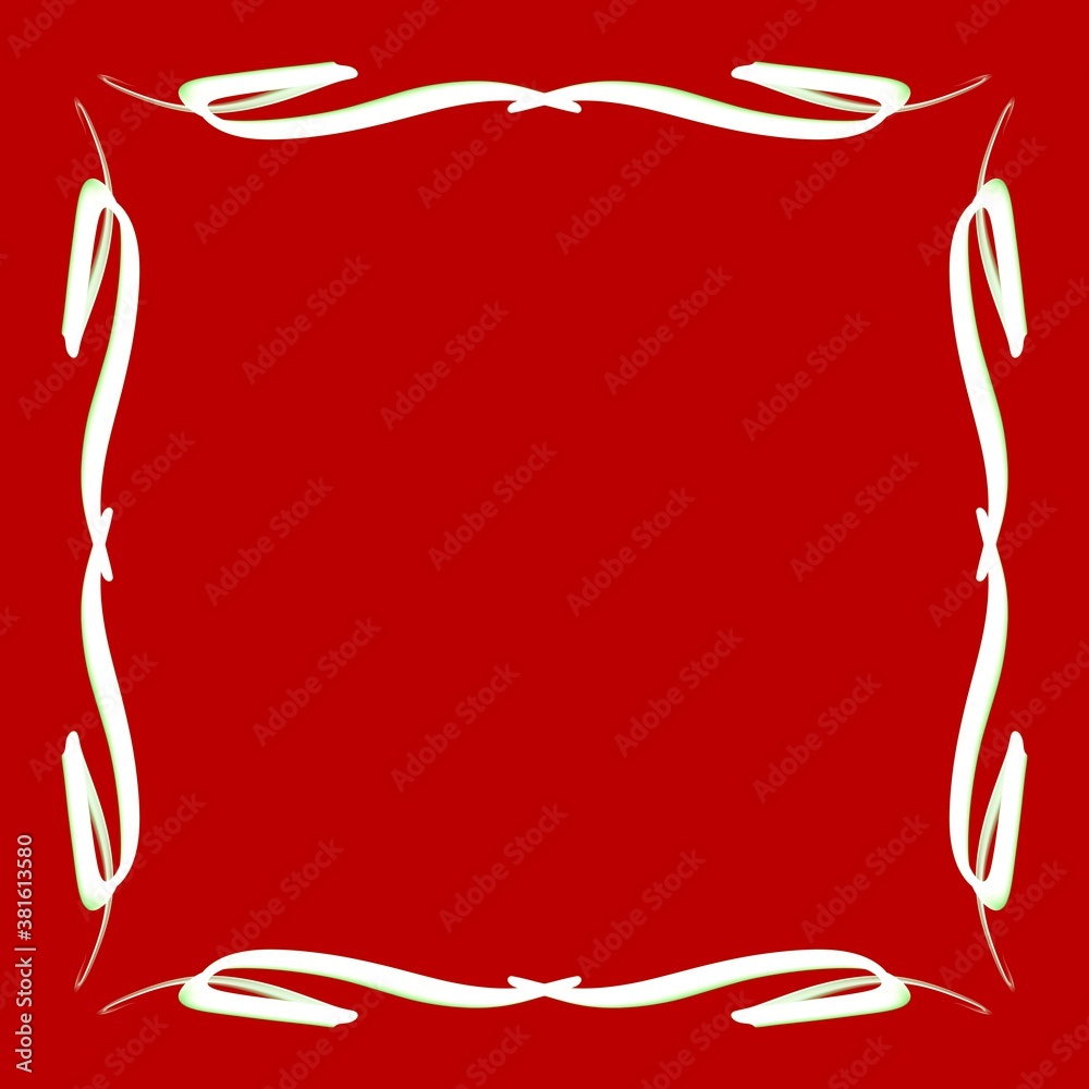 Frame on a red background. Border design illustration. Red square frame