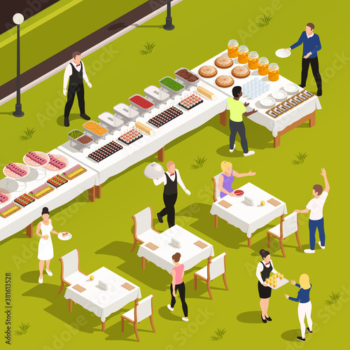 Outdoor Catering Isometric Composition 