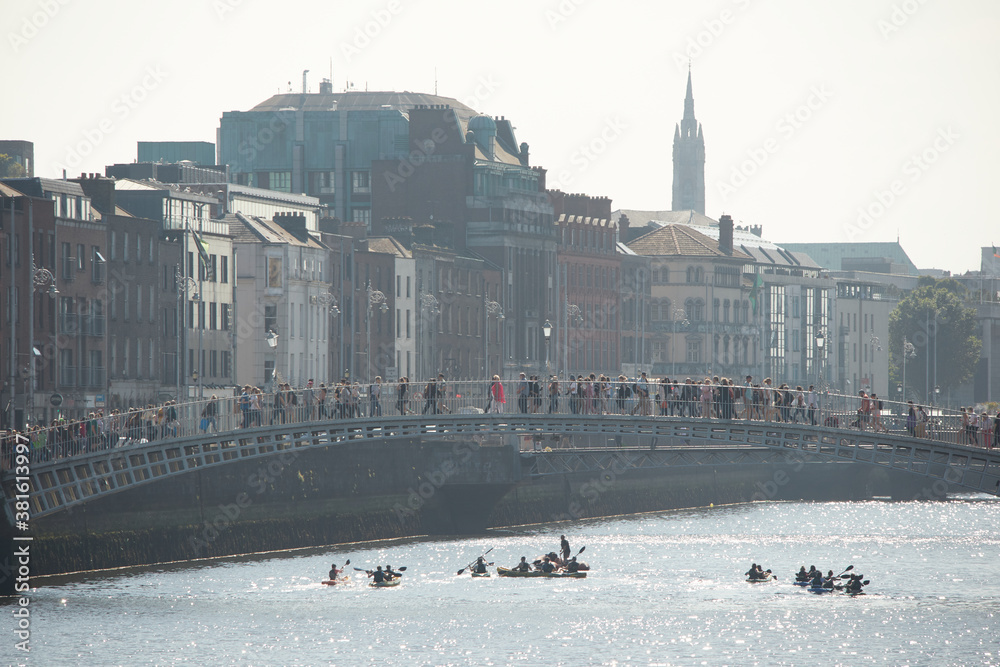 The Ha'penny bridge in Dublin City, Ireland