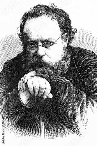 Pierre-Joseph Proudhon. Politician, anarchist and philosopher. 1809-1865. Antique illustration. 1865.