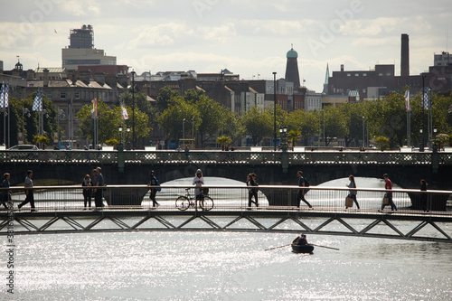 A view along the quays in Dublin City, Ireland