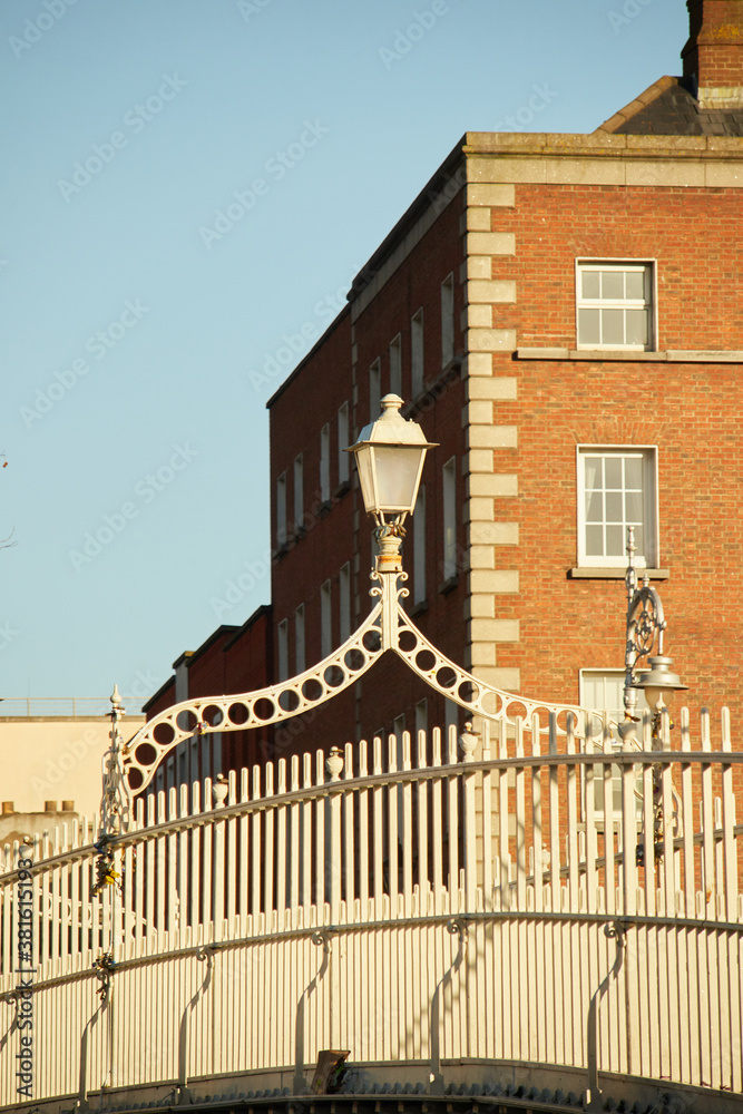 The Ha'penny bridge in Dublin City, Ireland