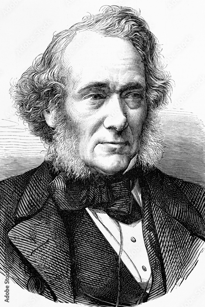 Fototapeta premium Richard Cobden. English politician and manufacturer. Member of the anti-corn law league and peace campaigner. 1804-1865. Antique illustration. 1865.
