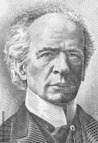 Sir Henri Charles Wilfrid Laurier (1841 â€“ 1919), known as Wilfrid Laurier, Portrait from Canada 5 Dollar 1972  Banknotes. photo