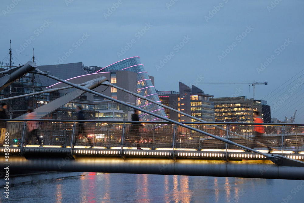 A view along the quays in Dublin City, Ireland
