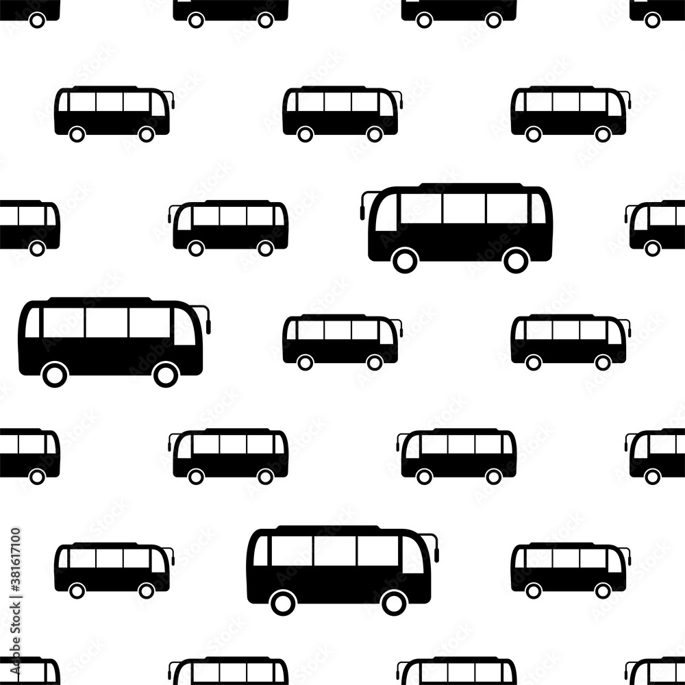 Bus Icon Seamless Pattern, Bus Bus Icon Seamless Pattern, Bus