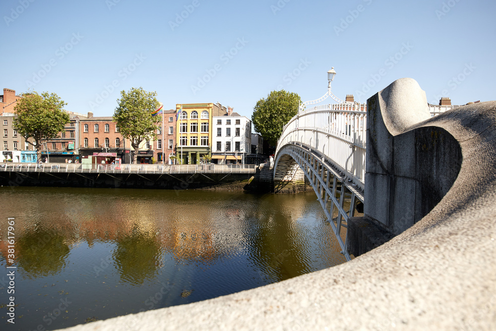 The Ha'penny bridge in Dublin City, Ireland