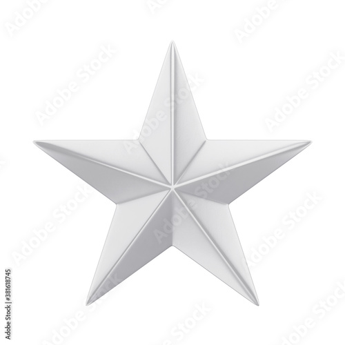 White star isolated on a white background  3D render