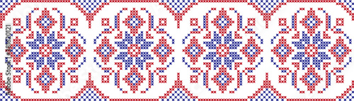 embroidered Ukrainian national pattern crossembroidered cross ukrainian slavic national pattern on transparent background