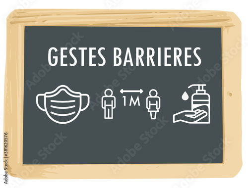 Gestes barrières ardoise