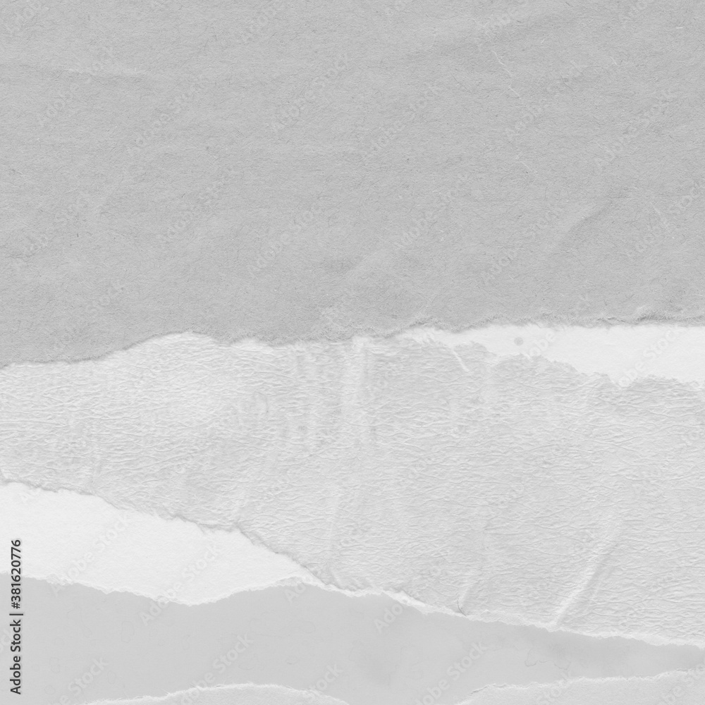 White torn paper collage close-up. Texture made from various paper and cardboard parts. Damaged old paper background. Vintage blank wallpaper. Material design backdrop. White torn paper collage close-up. Texture made from various paper and cardboard parts. Damaged old paper background. Vintage blank wallpaper. Material design backdrop.