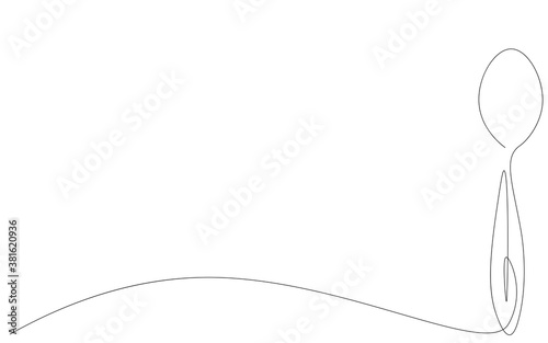 Spoon drawing on white. Vector illustration