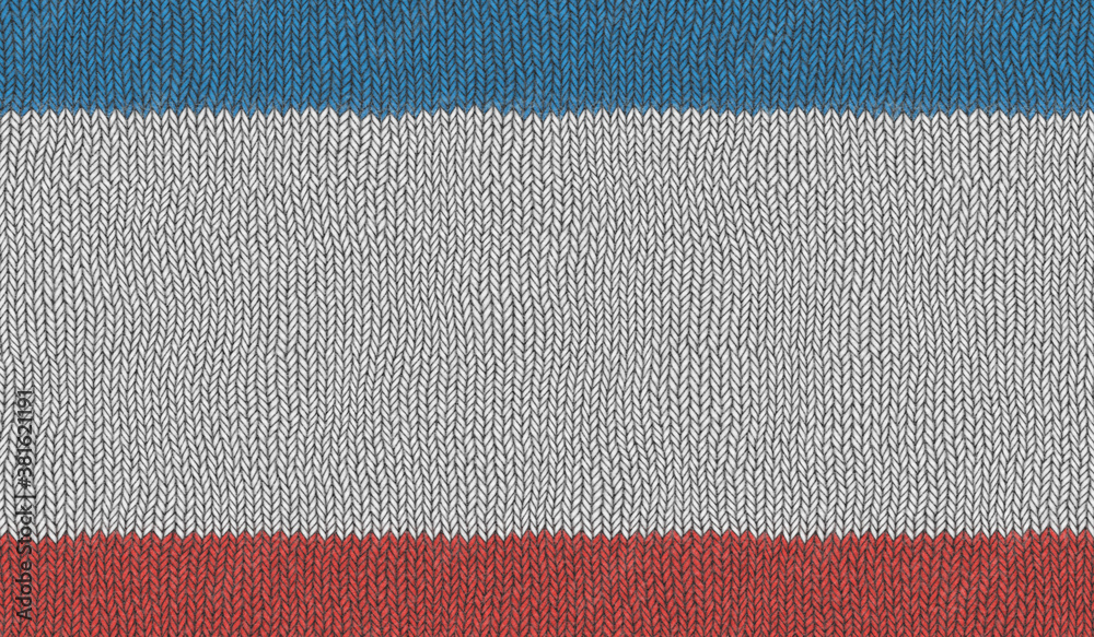Fototapeta premium Detailed Illustration of a Knitted Flag of Crimea