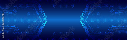 Futuristic sci fi technology background. Hi tech circuit design innovation concept. Abstract communication vector illustration.