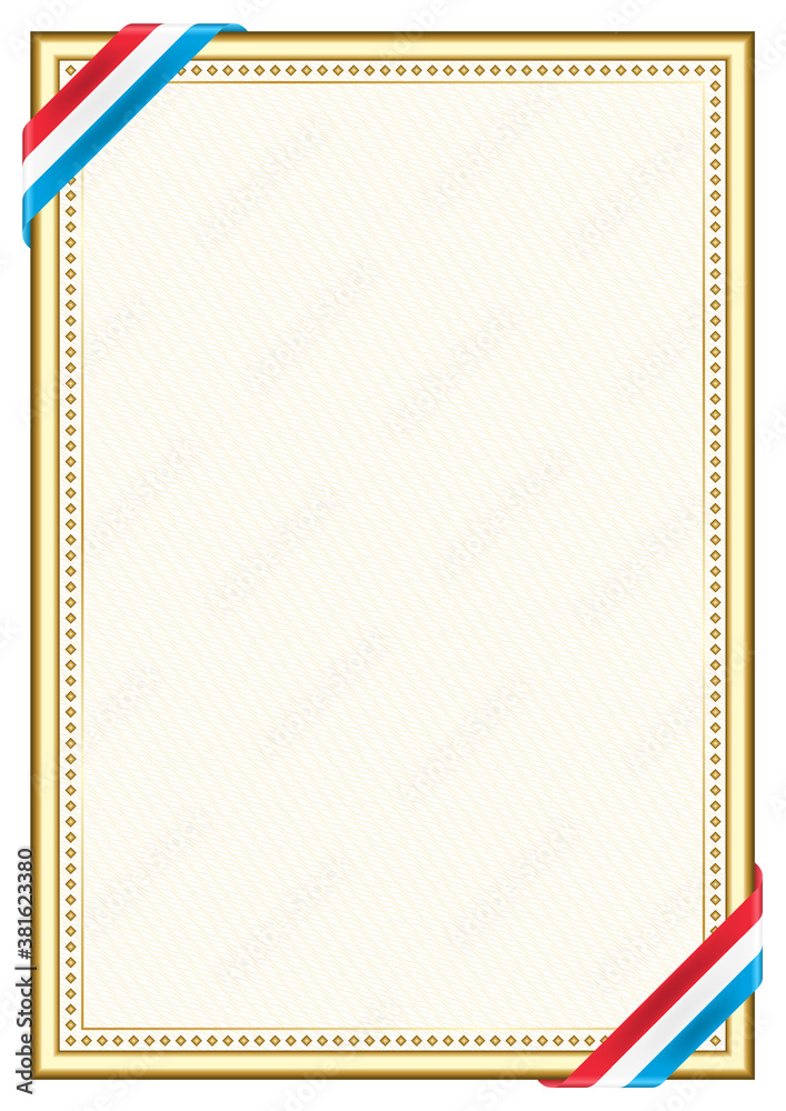 Vertical  frame and border with Luxembourg flag