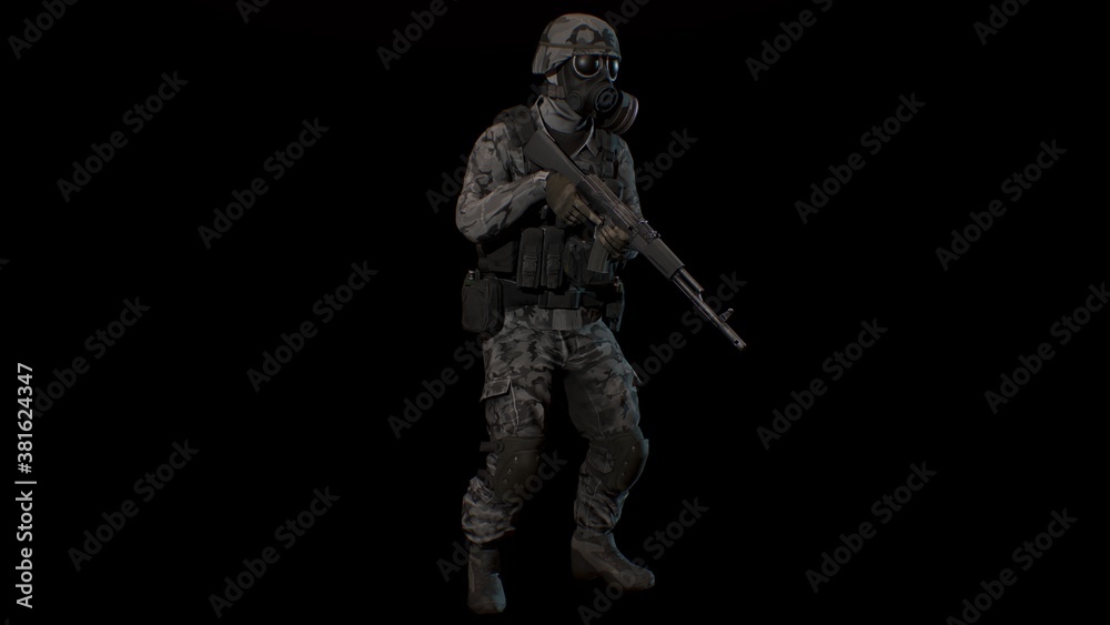 Military 3D-rendering, Male soldier 3d model