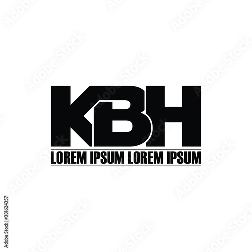 KBH letter monogram logo design vector