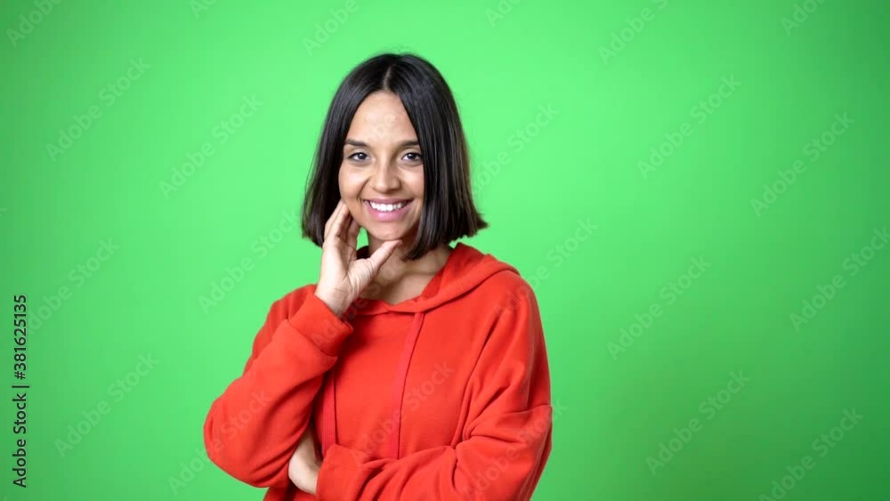 woman smiling and looking to the front with confident face woman smiling and looking to the front with confident face