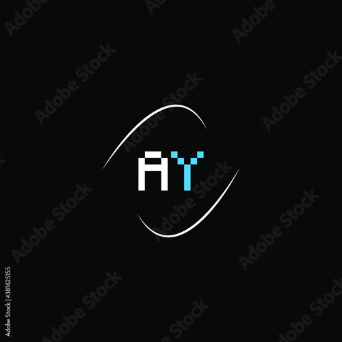 A Y letter logo monogram design on black color background photo