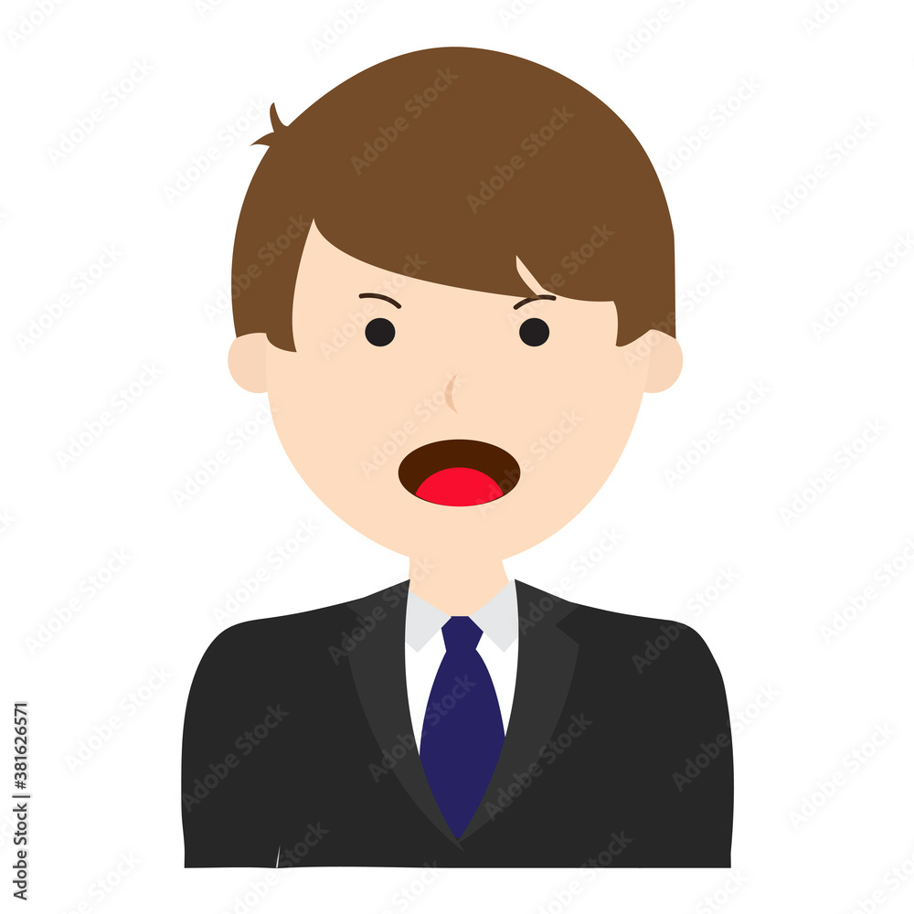 Man Avatar Business angry Cartoon Illustration Vector Man Avatar Business angry Cartoon Illustration Vector