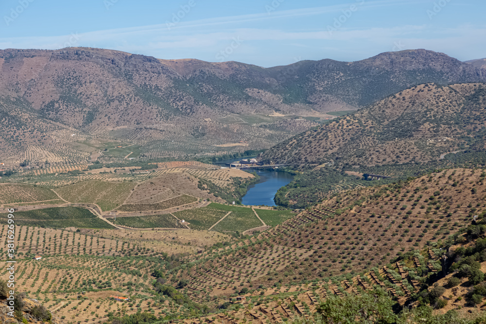 View of the typical landscape of the International river Douro Park