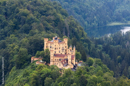Hohenschwangau Castle  Alpsee  Schwangau near F  ssen  Allg  u  Upper Bavaria  Bavaria  Germany  Europe