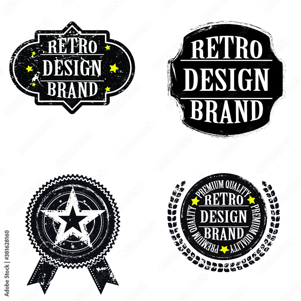 Vector Vintage Insignias . Banner, Stamp, Logo, Icon, Label or Badge . Retro Frame for Emblem .