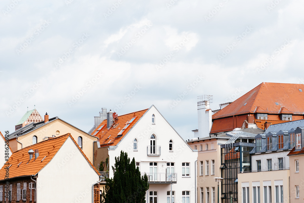 Cityscape of historic European town, Wismar, Germany Cityscape of historic European town, Wismar, Germany
