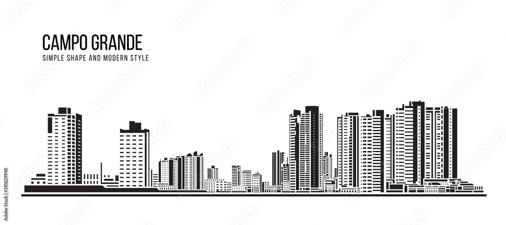 Cityscape Building Abstract shape and modern style art Vector design -  Campo Grande city