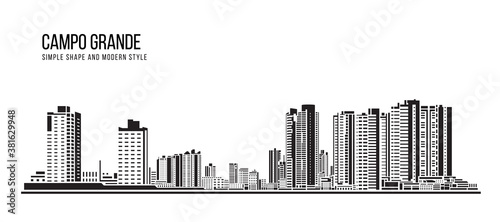 Cityscape Building Abstract shape and modern style art Vector design -  Campo Grande city