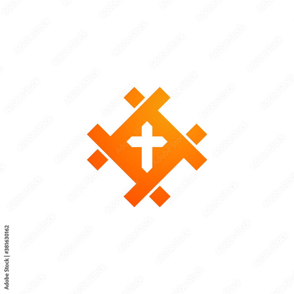 Fototapeta premium cross logo in geometric shape