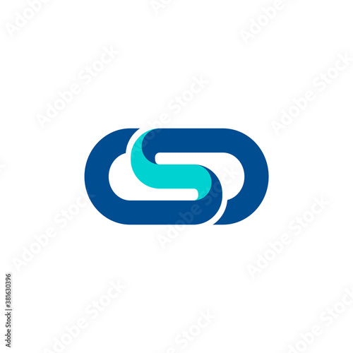 geometrical fluid letter s logo in a capsule shape
