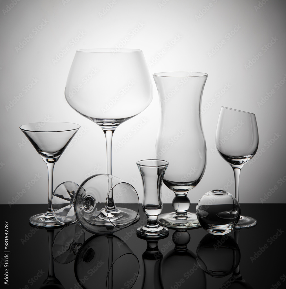 Glass goblets on a light background
Glass goblets on a light background