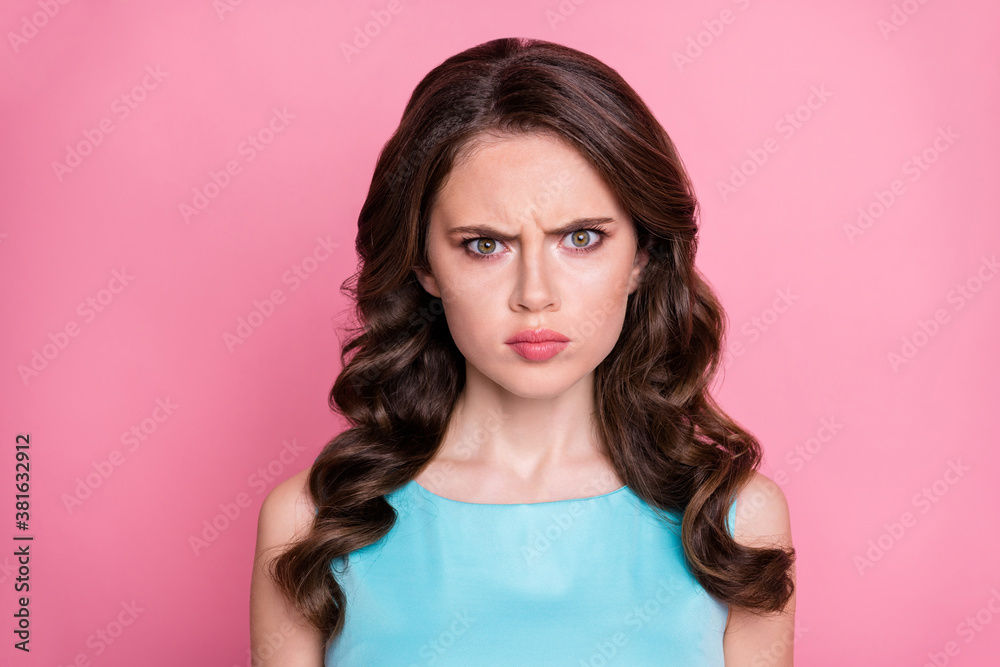 You can't cancel prom. Closeup photo of angry chic wavy lady get dressed students event festive party listen news quarantine closed celebration wear dress isolated pink color background You can't cancel prom. Closeup photo of angry chic wavy lady get dressed students event festive party listen news quarantine closed celebration wear dress isolated pink color background