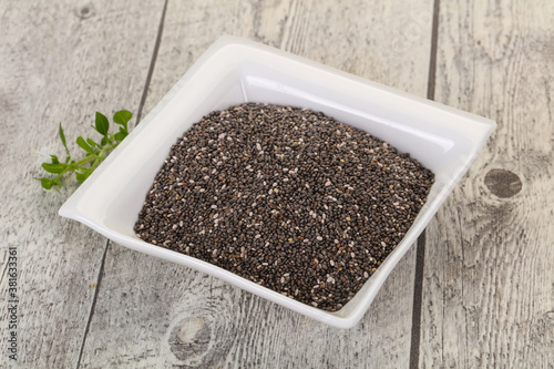 Dietary Chia seeds in the bowl